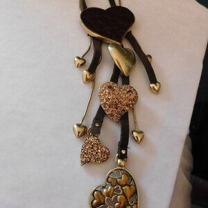 Ladies Pilgrim Chocolate Brown Heart Necklace